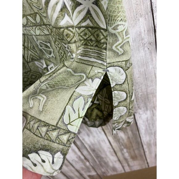 Vintage Makapuu Green Floral Tropical Abstract Hawaiian Shirt XL Reverse Print - Picture 4 of 9